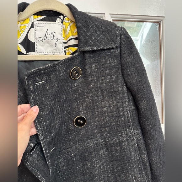 Vintage An Original Milly of New York Double-Breasted Blazer Silk Linen Size 4 S - Picture 6 of 13